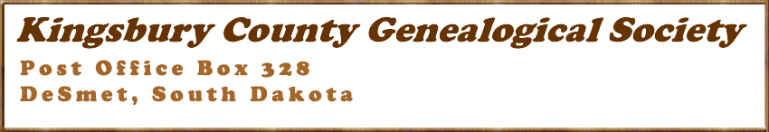 Kingsbury County Genealogy Society